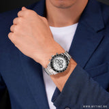 Cerruti Turchino Gents White Dial Stainless Steel Chronograph Watch