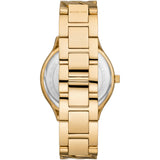 Michael Kors Slim Runway Ladies Silver Dial Gold Tone Watch