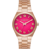 Michael Kors Lennox Ladies Pink Dial Rose Gold Watch