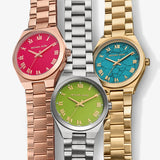 Michael Kors Lennox Ladies Pink Dial Rose Gold Watch