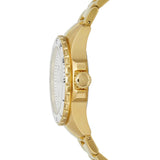 Fossil Blue Ladies White Dial Gold Tone Watch
