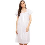 Cottonreal Women's BEV Checks & Stripes Nightdress