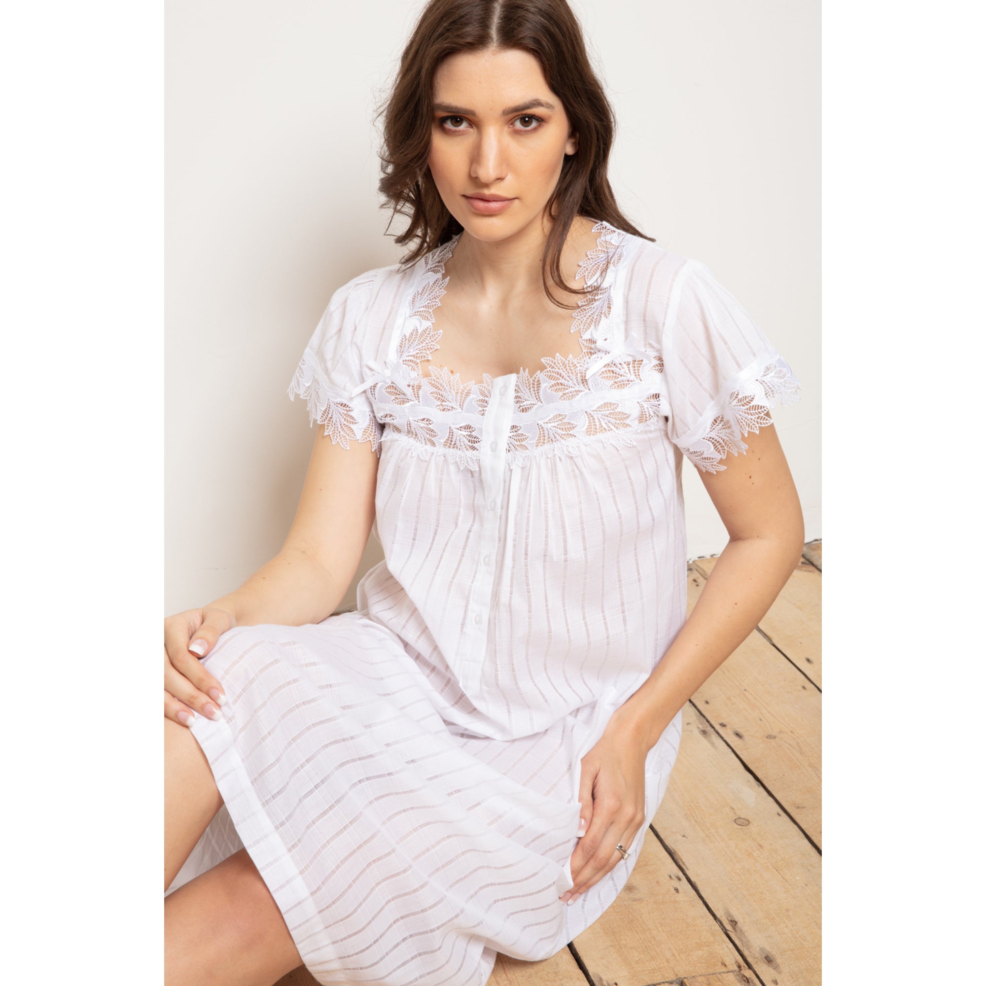 Cottonreal Women's BEV Checks & Stripes Nightdress | All Lingerie | Nightdress | Nightdresses | Nightwear | Women | Womens Cottonreal Women's BEV Checks & Stripes Nightdress | All Lingerie | Nightdress | Nightdresses | Nightwear | Women | Womens