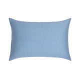 Light blue rectangular pillowcase with a subtle woven texture and plain design.