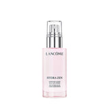 Lancome Hydrazen Anti-Stress Glow Liquid Moisturiser in a clear glass bottle with light pink liquid and silver pump.