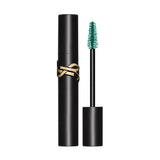 YVES SAINT LAURENT Mascara Lash Clash in green, featuring a black cylindrical tube with a gold-toned YSL logo.