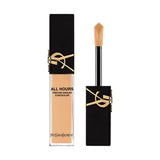 YSL All Hours Concealer: clear tube with light beige liquid, black cap with gold-toned logo, and an angled doe-foot applicato
