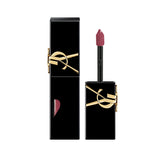 YSL The Inks Cream in a glossy black rectangular case with gold-toned YSL logo, showing a heart-shaped window and a doe-foot