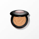 Lancome Skin Perfecting Setting Powder Compact in a medium beige shade, with a black case and rose-gold-toned accents.
