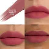 YSL Lovenude Balm 06, a Naughty Pink shade, appears as a soft matte medium rosy pink.