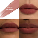 Creamy, matte swatch of YSL Lovenude Balm in Shade 08 Mauve-Haze.