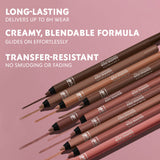 Light peachy-nude pencil lip liner with a black tip and silver-toned YSL logo.