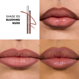 Two blushing nude lip liner pencils. One has a silver-toned cap, the other is sharpened.