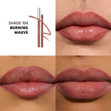 Two YSL Lovenude Lip Liners in Burning Mauve. One is capped with a silver-toned cap, the other is sharpened.