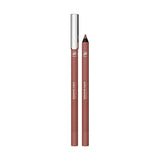 Two YSL Lovenude Kiss Shaper Lip Liners in a warm nude shade. One is capped with a silver-toned cap, the other is uncapped sh