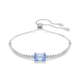 Swarovski Matrix Tennis Bracelet Mixed Cuts Blue Rhodium Plated