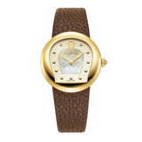 Aigner Biella Ladies Gold Dial Brown Leather Strap Watch