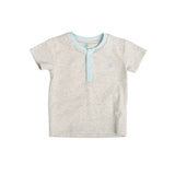 Ein Ghein Kids Baby Boy's Light Grey with Light Blue Trim and White & Colored Embroidery