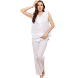 Cottonreal Women's Tonia White Pyjama Set