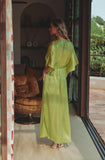 Marjolaine Women's  Silk Satin Long Kaftan Nightdress