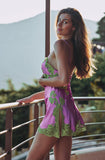 Marjolaine Lace-Appliqué Silk Short Slip Nightdress & Kimono Set