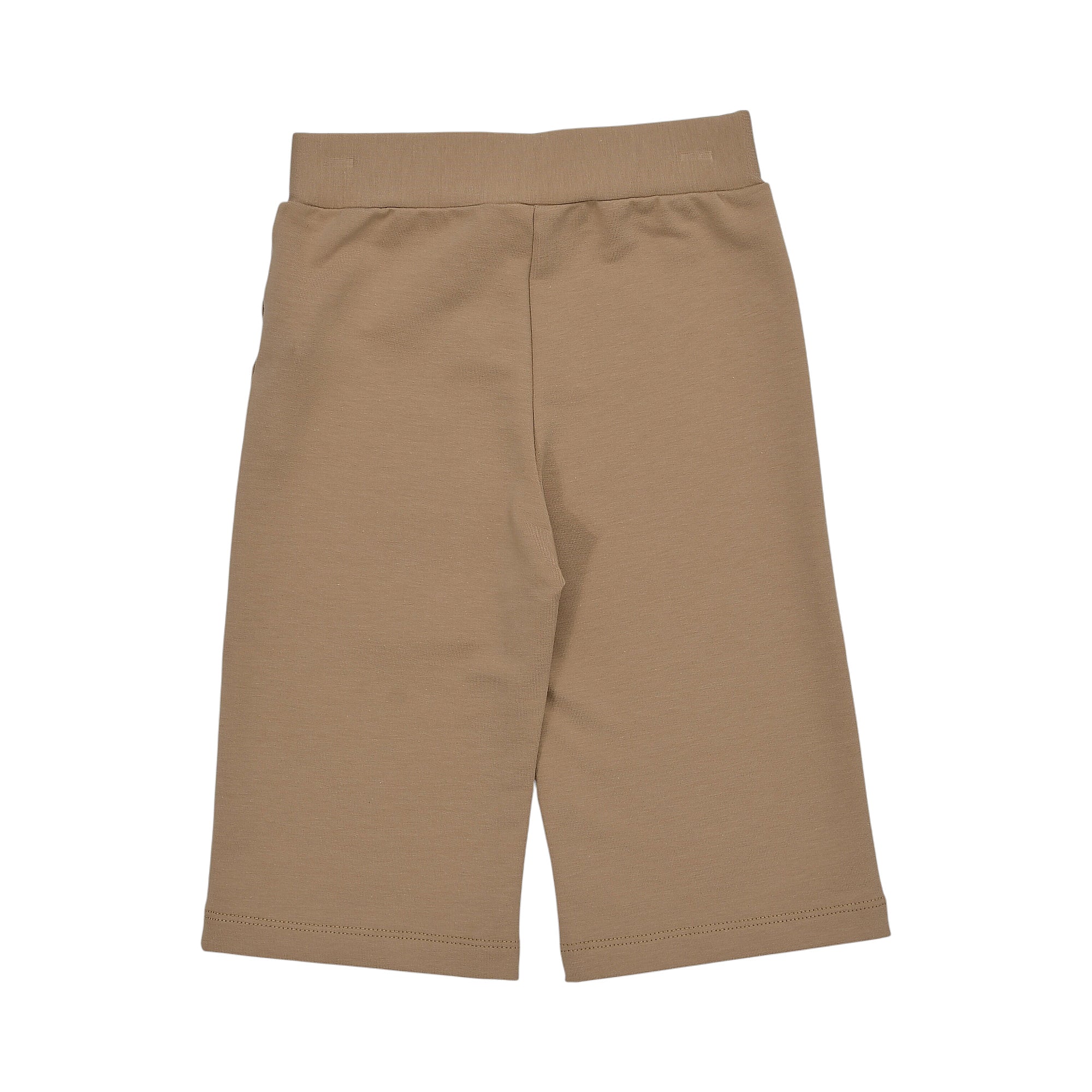 Beige jogging shorts with an elasticated waistband and plain hemmed legs.