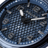 Police Protector - Gents Blue Semi Transparent Dial and Blue Leather Strap Watch