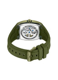 Police Skeletor Gents Olive Dial Olive Silicone Strap Watch