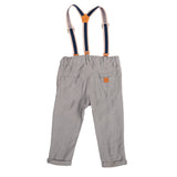 Ein Ghein Kids Baby Boy's Light Grey with Navy & White Suspenders