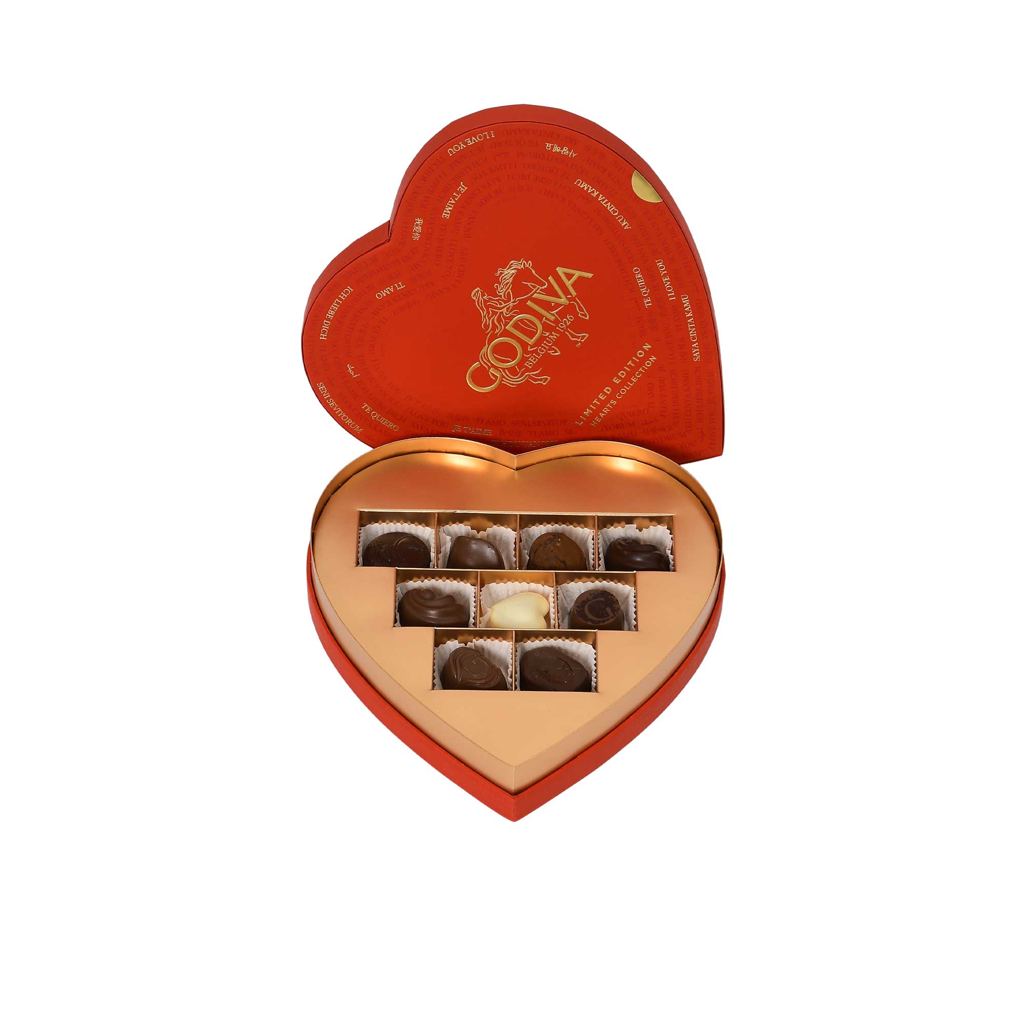 Godiva heart shaped chocolate box 9 pieces premium gift set