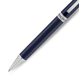 Dark blue enamel pen with silver-toned tip, a band engraved with 'POLICE', and a silver-toned clip.