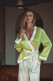 Marjolaine Women's Silk Satin Two-Piece Pyjama Set