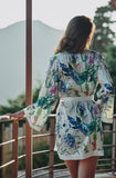 Marjolaine Women's Cléa Silk Satin Short Kimono Robe
