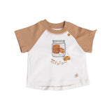 Ein Ghein Kids Baby Boy's White & Light Brown T-Shirt with Cookie Jar