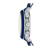 Michael Kors Runway Chronograph Navy Silicone-Wrapped Stainless Steel Watch