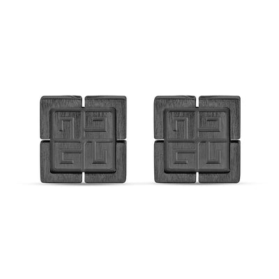 Guy Laroche Charlie Gents  Stainless Steel Black Cufflinks