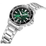 Police Thornton Gents Green Dial Stainless Steel Silver Watch