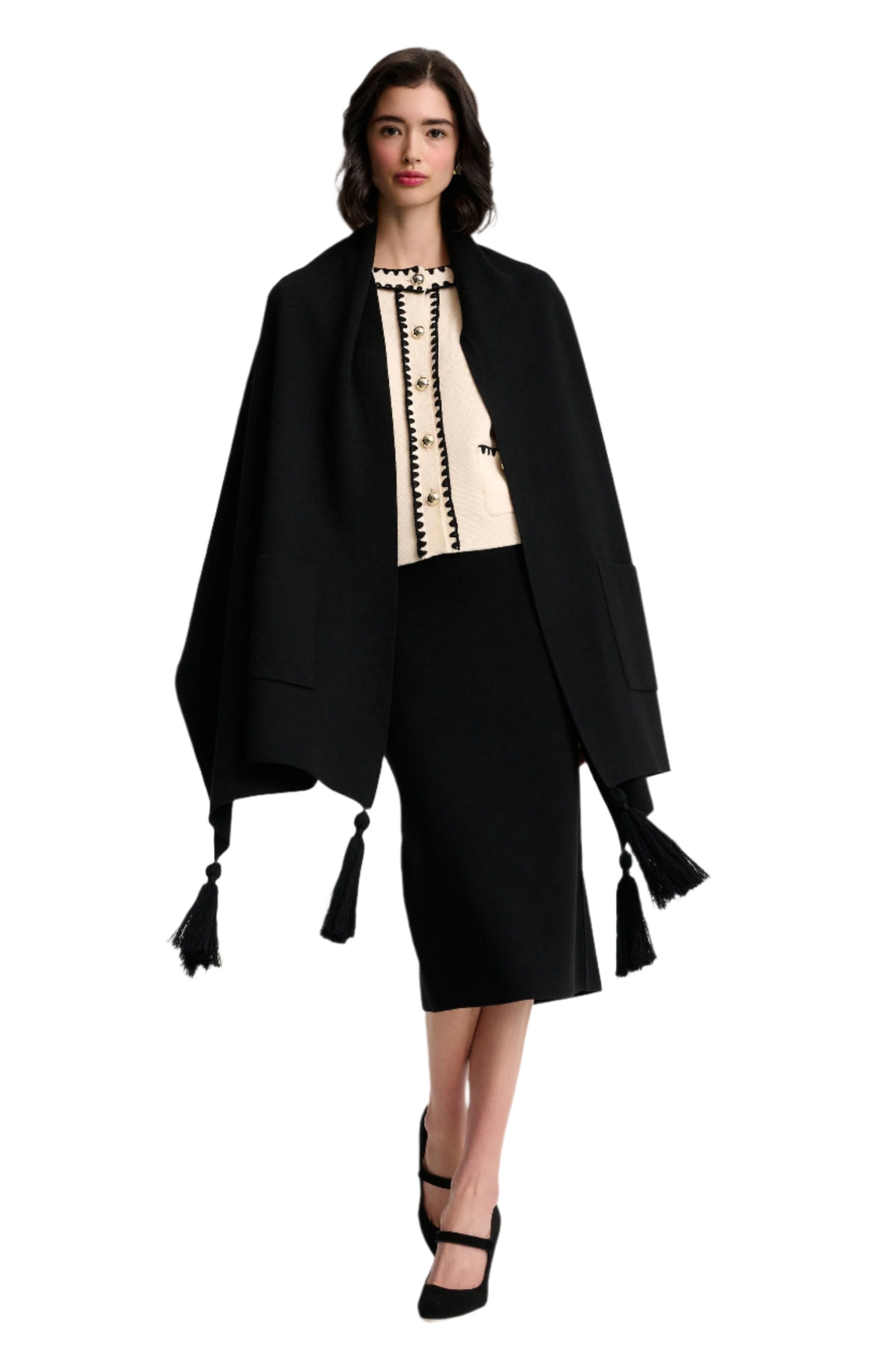 Luisa Spagnoli MERIDI Ladies Black Knit Shawl with Tassels | GCC | Ladies Scarf | Scarf | Scarves | Women | Women All Clothing | Women Knitwear | Women Knitwear & sweater | Womenall Accessories Scarves | Womens | Womens Fashion Luisa Spagnoli MERIDI Ladies Black Knit Shawl with Tassels | GCC | Ladies Scarf | Scarf | Scarves | Women | Women All Clothing | Women Knitwear | Women Knitwear & sweater | Womenall Accessories Scarves | Womens | Womens Fashion