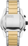 Diesel Split Gents Black Dial Silver Gold Tone Chronograph Watch