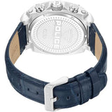 Police Norwood Gents Chronograph Charcoal Dial Silver Blue Leather Strap Watch