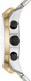 Diesel Split Gents Black Dial Silver Gold Tone Chronograph Watch