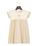 Aigner Kids Girl's Beige Lace Panel Dress with Logo Detail