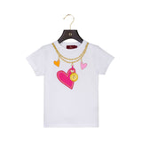 Aigner Kids Girl's White & Orange Set of T-Shirt & Trouser