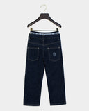 Aigner Kids Boy's Dark Denim Branded Waistband Jeans