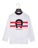 Aigner Kids Boy's White Long Sleeve T-shirt