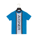 Aigner Kids Boy's Blue & Black Set of T-Shirt & Bermuda