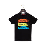 Aigner Kids Boy's Orange & Black Set of T-Shirt & Bermuda