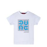 Aigner Kids Boy's White With Blue Logo T-shirt