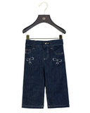 Aigner Kids Baby Girl's Dark Denim Bow Embellished Jeans
