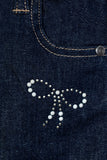 Aigner Kids Baby Girl's Dark Denim Bow Embellished Jeans